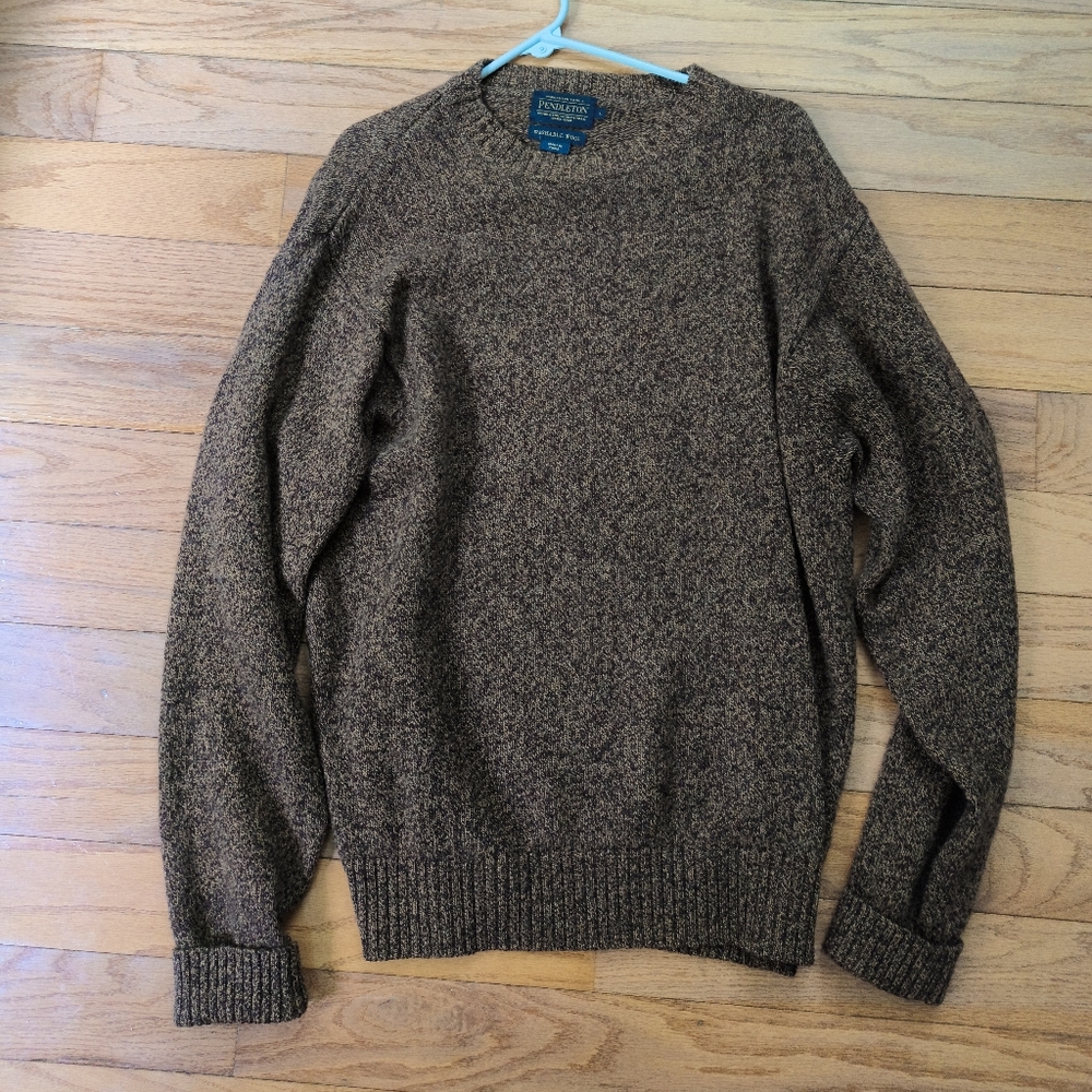 Pendleton Brown Crewneck Sweater Classic Knit